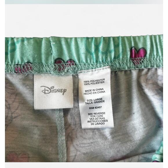 Disney Little Mermaid  Ariel Green and Pink Drawstring Pajama Pants Size L - Picture 6 of 6